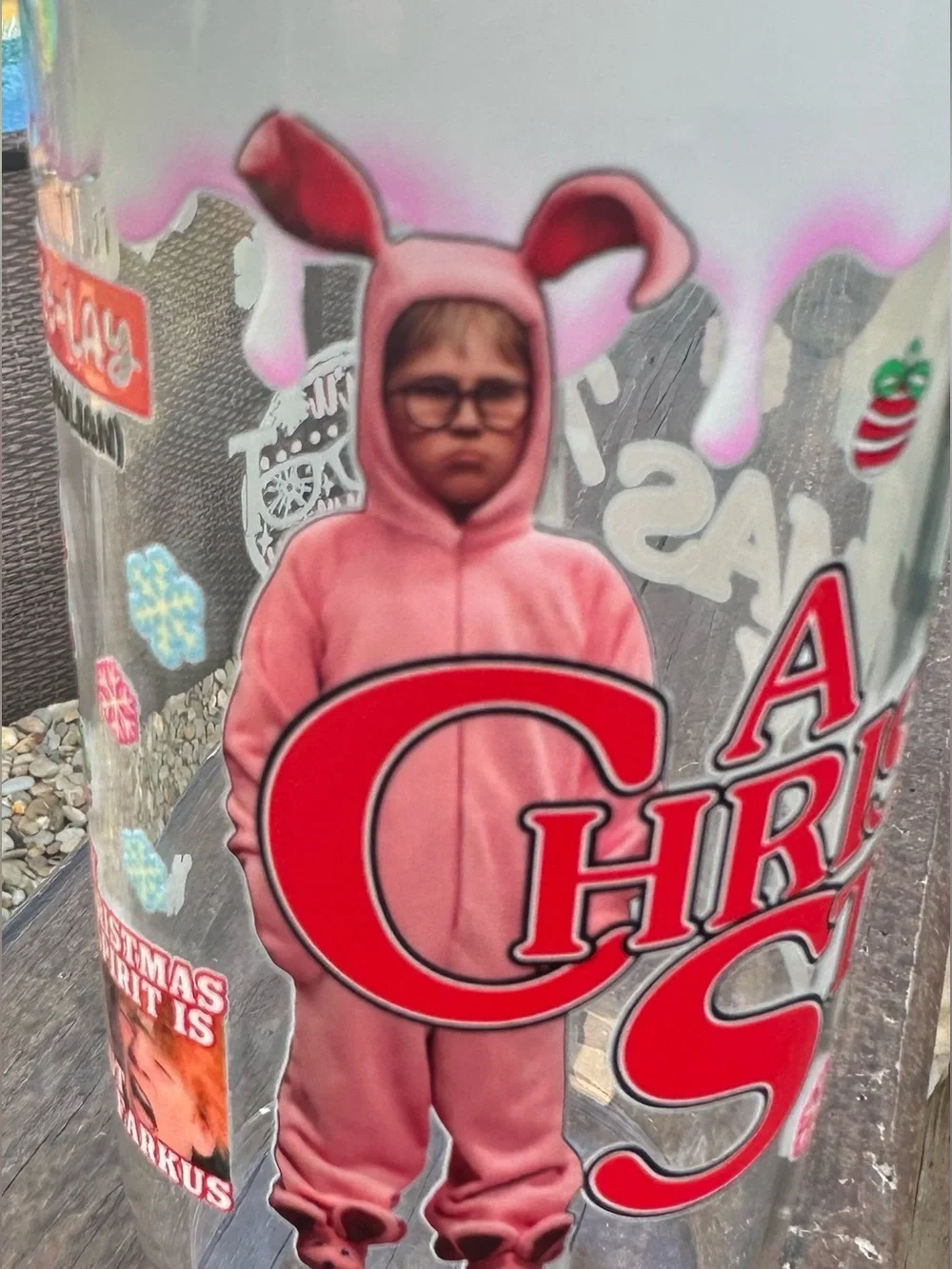 A Christmas Story Can Glass - 20 Oz/Glass Straw & Bamboo Lid